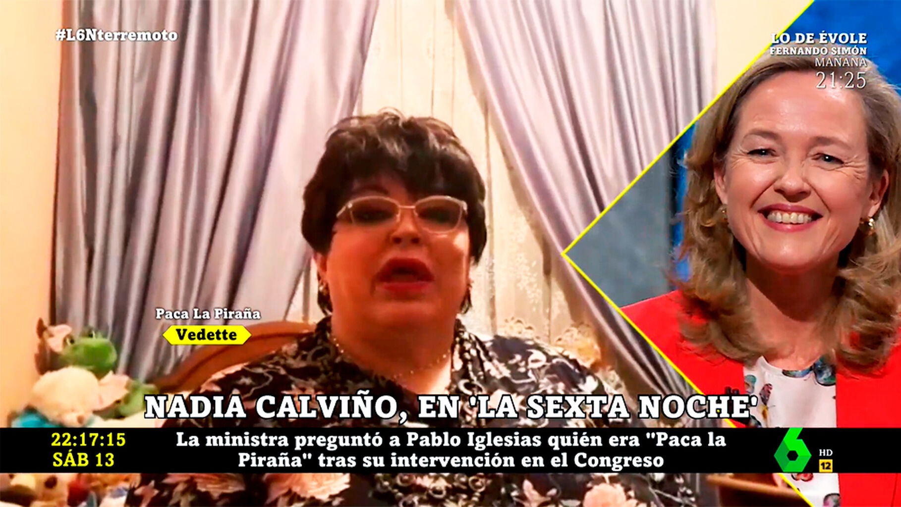 Paca la piraña y Nadia Calviño
