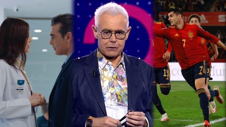 Audiencias: El fútbol arrasa en TVE (37,5%) e ‘Infiel’ (15,4%) lidera la noche ante la caída de ‘Secret Story’ (13,6%)